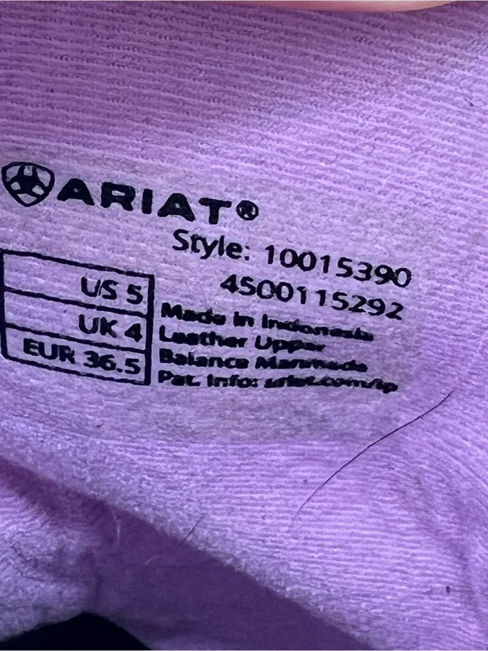 ARIAT GIRLS' TOMBSTONE WESTERN BOOTS BROAD SQUARE TOE Sz 5 Purple Brown Cowgirl